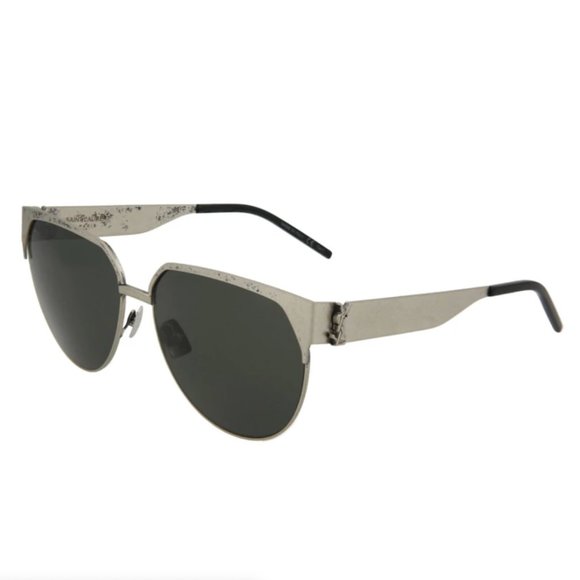 Saint Laurent Unisex Silver and Grey Cat Eye Sunglasses!